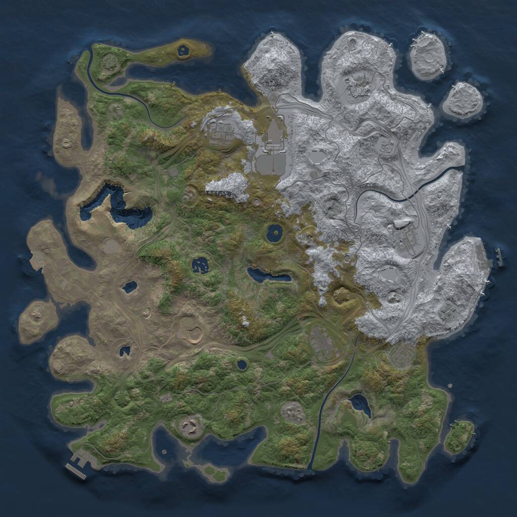 Rust Map: Procedural Map, Size: 4500, Seed: 885185989, 16 Monuments