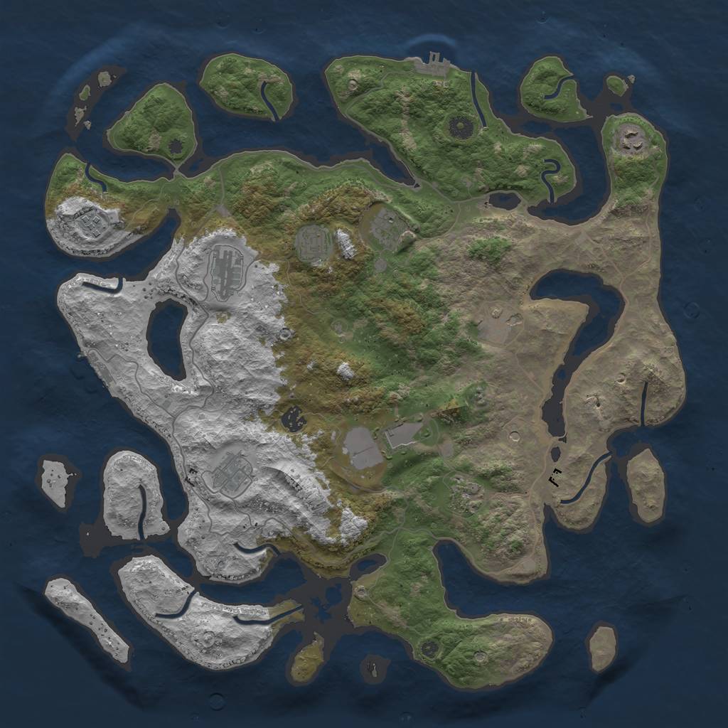 Rust Map: Procedural Map, Size: 4500, Seed: 15383, 15 Monuments