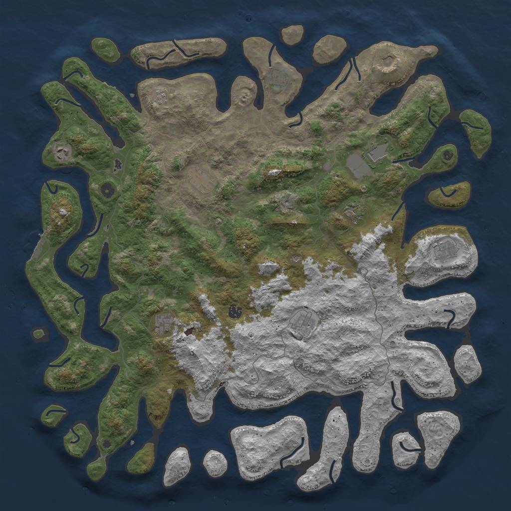 Rust Map: Procedural Map, Size: 5482, Seed: 2618348, 15 Monuments