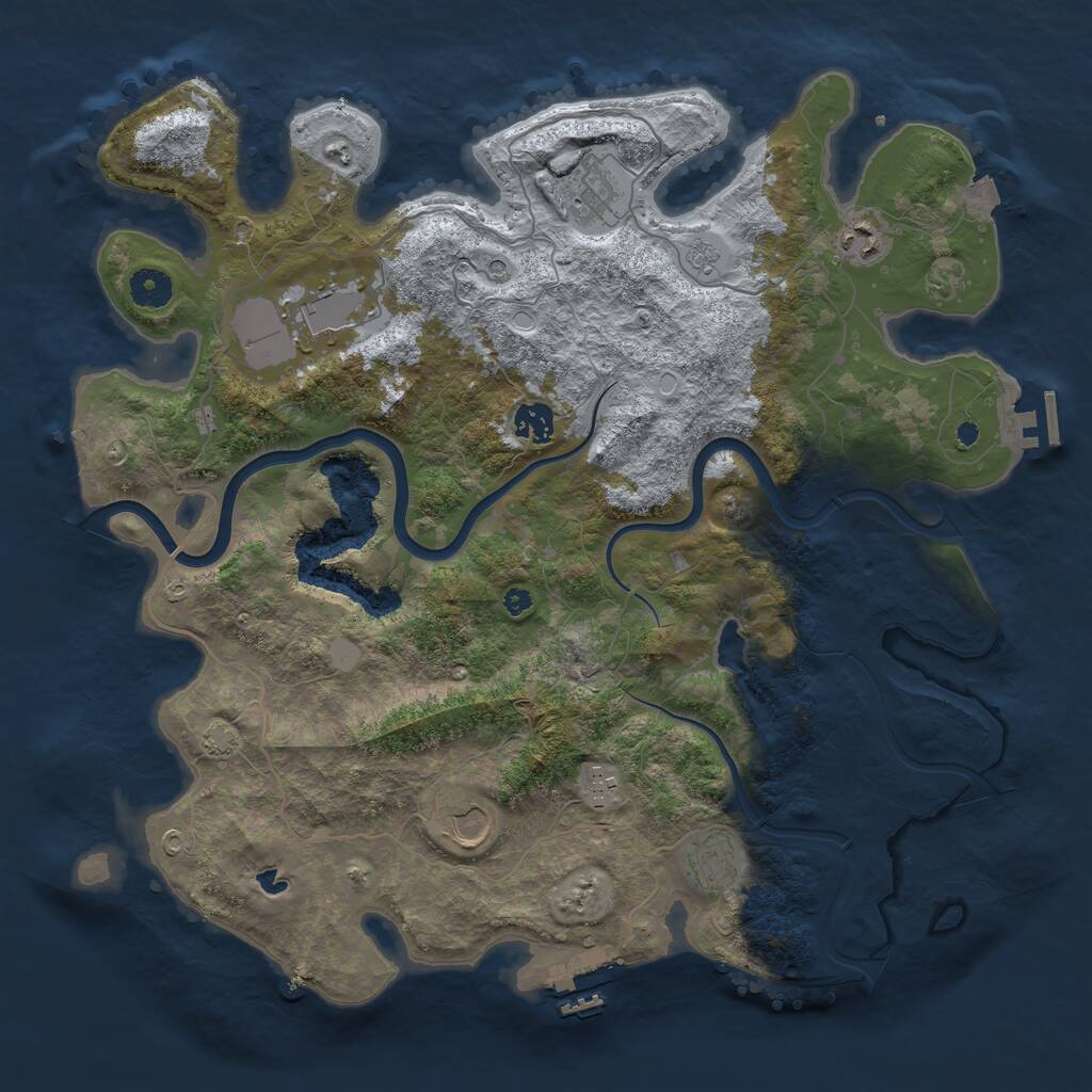 Rust Map: Procedural Map, Size: 4000, Seed: 8765897, 13 Monuments