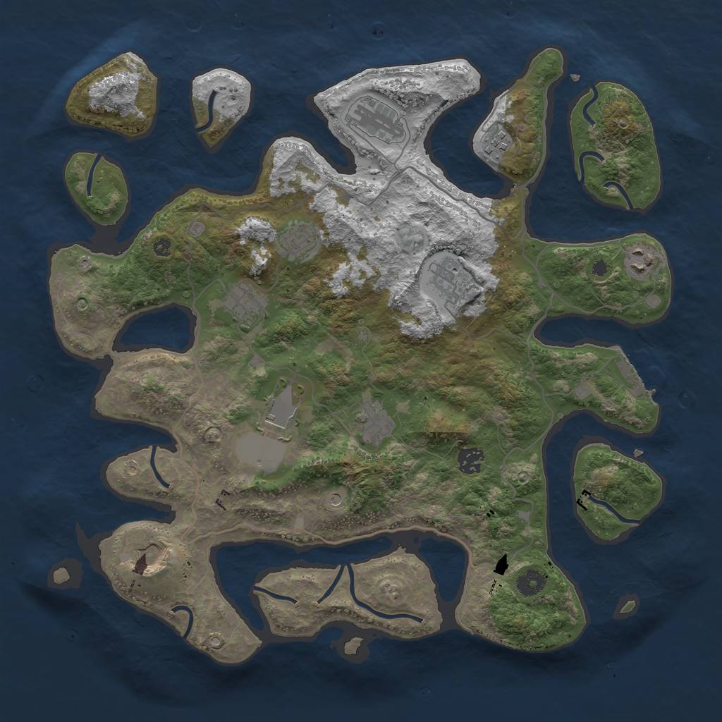 Rust Map: Procedural Map, Size: 4000, Seed: 8765897, 14 Monuments