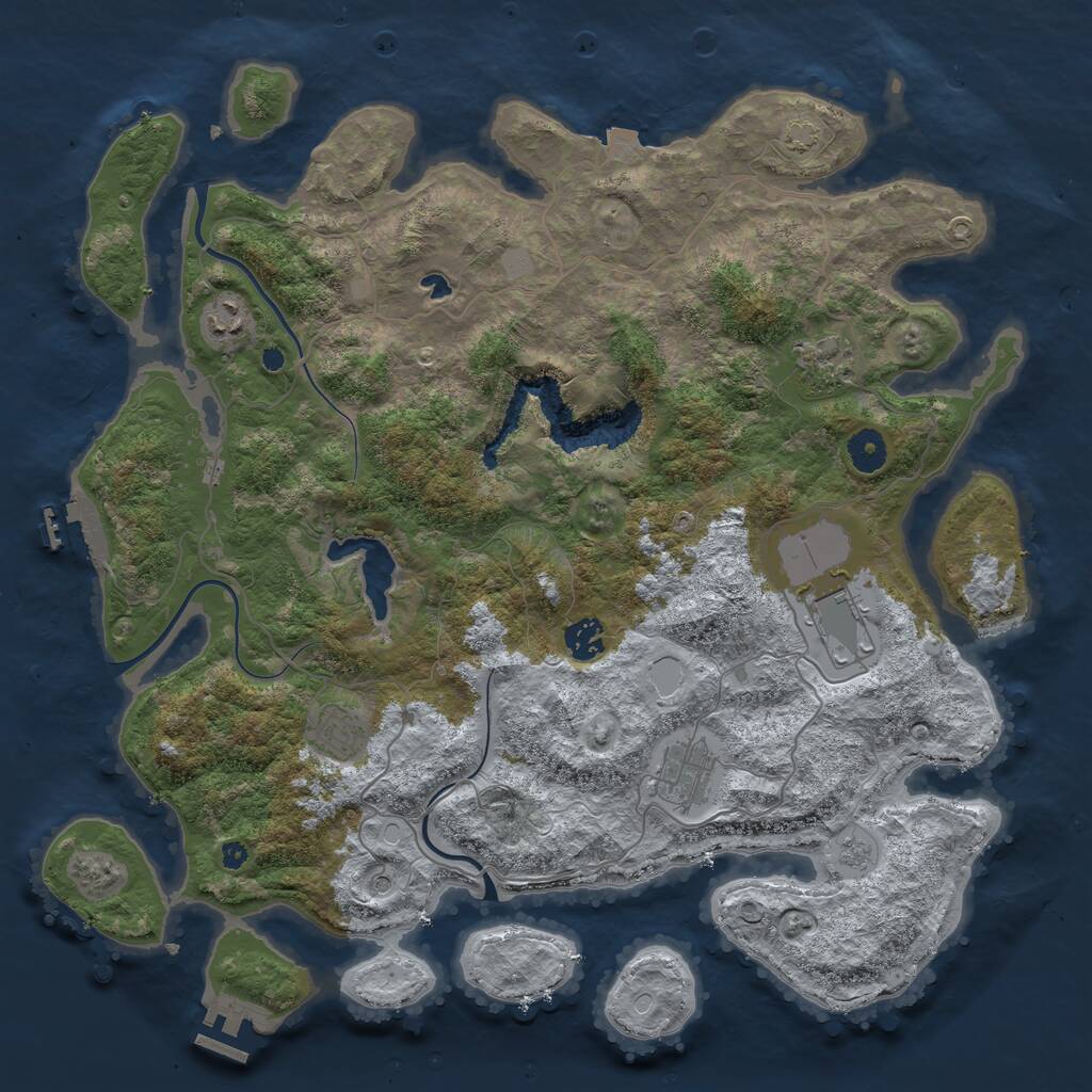 Rust Map: Procedural Map, Size: 4025, Seed: 95738, 12 Monuments