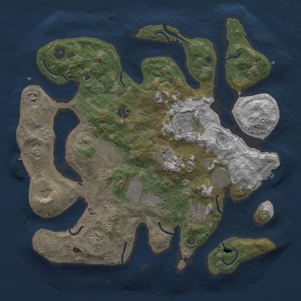 Rust Map: Procedural Map, Size: 3800, Seed: 51853415, 15 Monuments