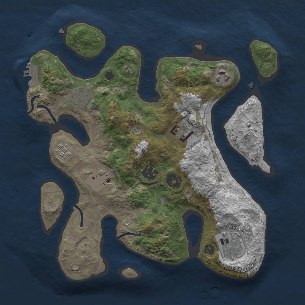 Rust Map: Procedural Map, Size: 3000, Seed: 271846, 11 Monuments