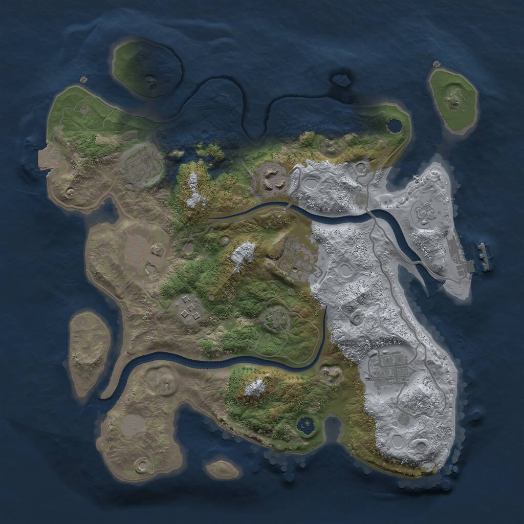 Rust Map: Procedural Map, Size: 3000, Seed: 271846, 11 Monuments