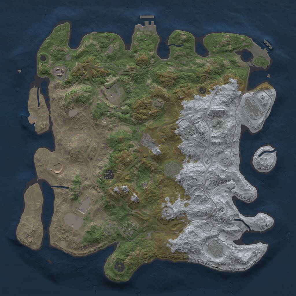 Rust Map: Procedural Map, Size: 4250, Seed: 340288, 17 Monuments