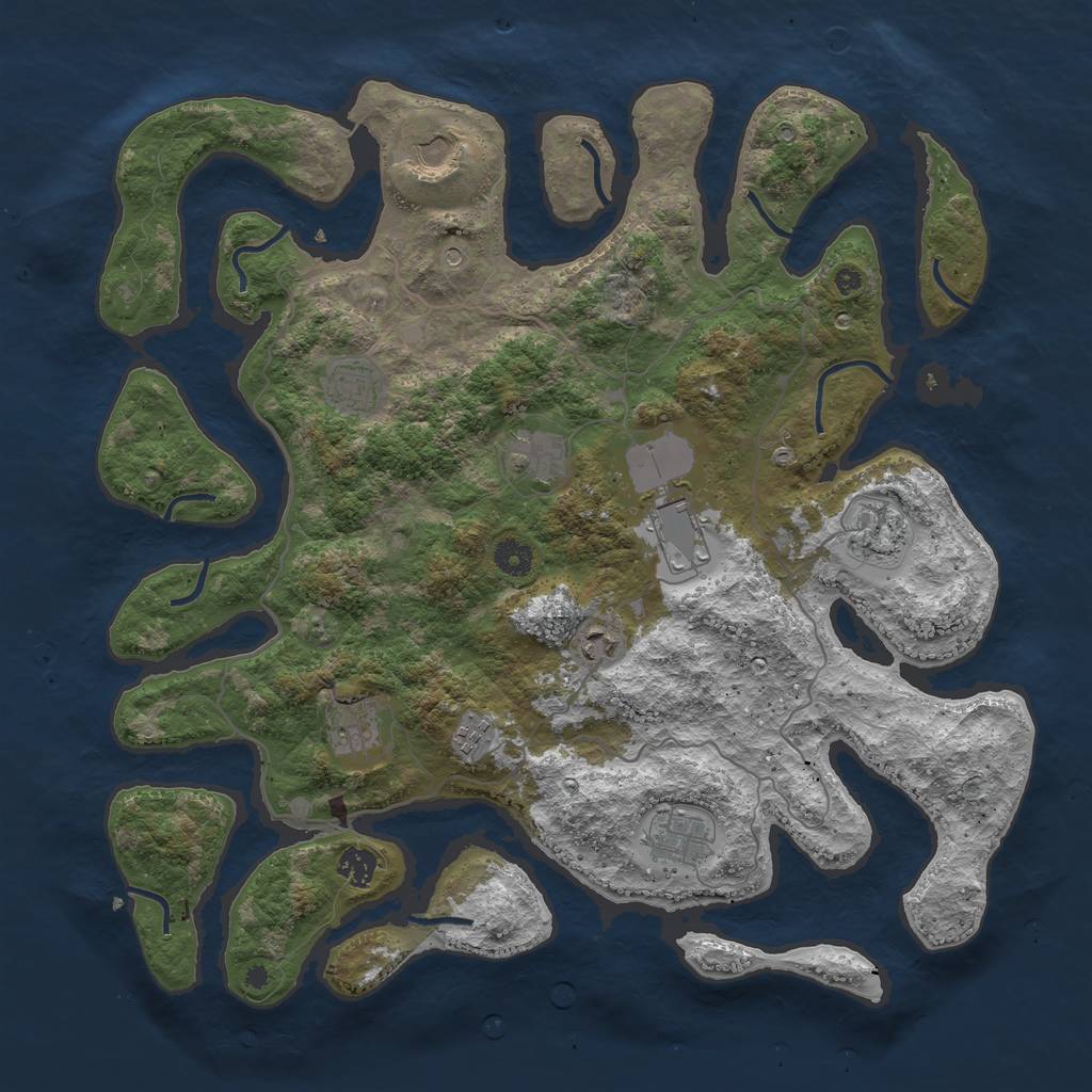 Rust Map: Procedural Map, Size: 4250, Seed: 432014, 13 Monuments