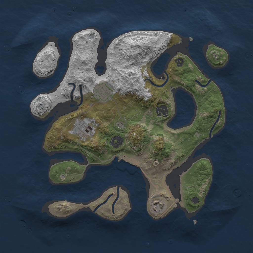 Rust Map: Procedural Map, Size: 3000, Seed: 474449, 8 Monuments