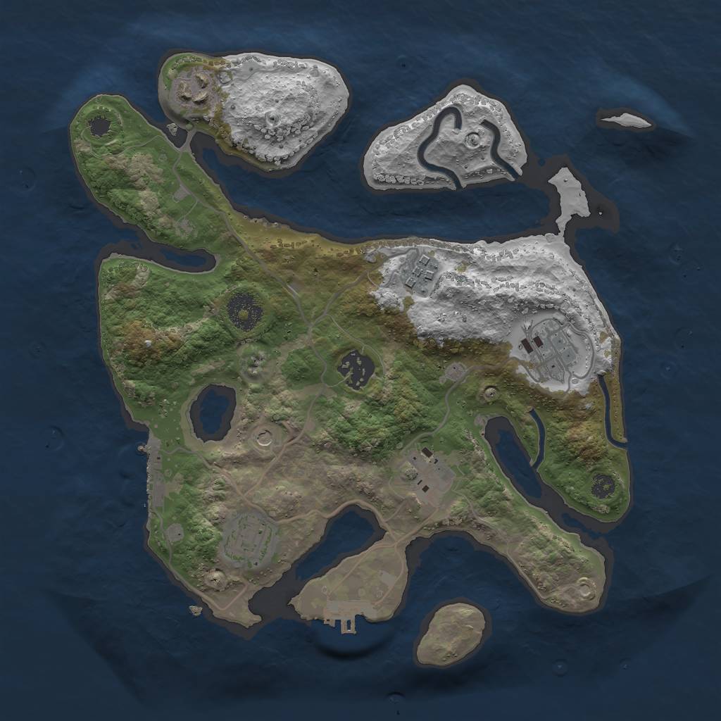 Rust Map: Procedural Map, Size: 3000, Seed: 726754, 11 Monuments