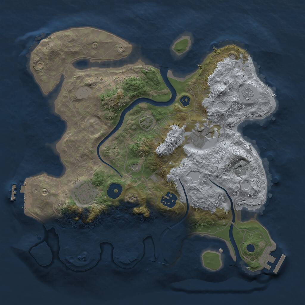 Rust Map: Procedural Map, Size: 3000, Seed: 2422722, 9 Monuments