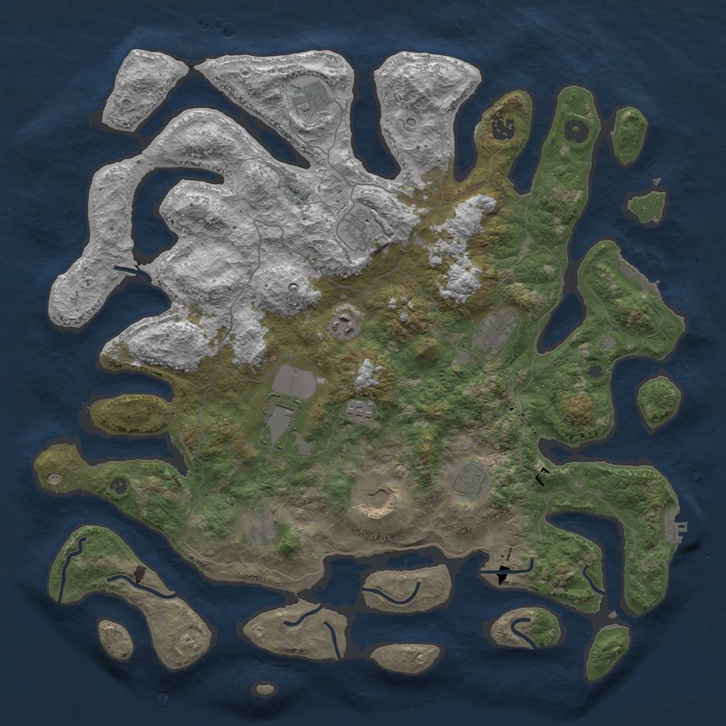 Rust Map: Procedural Map, Size: 4500, Seed: 2785346, 15 Monuments