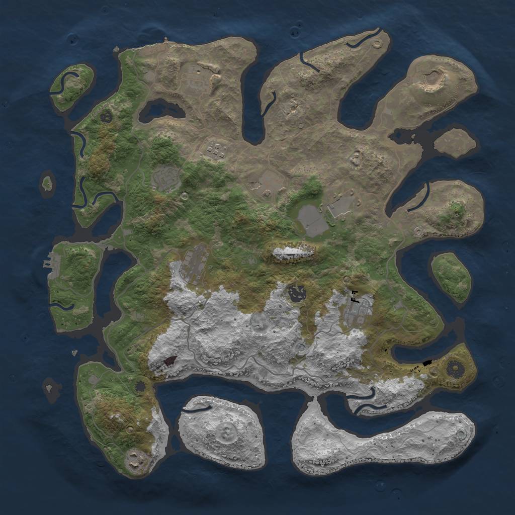 Rust Map: Procedural Map, Size: 4250, Seed: 653332, 15 Monuments