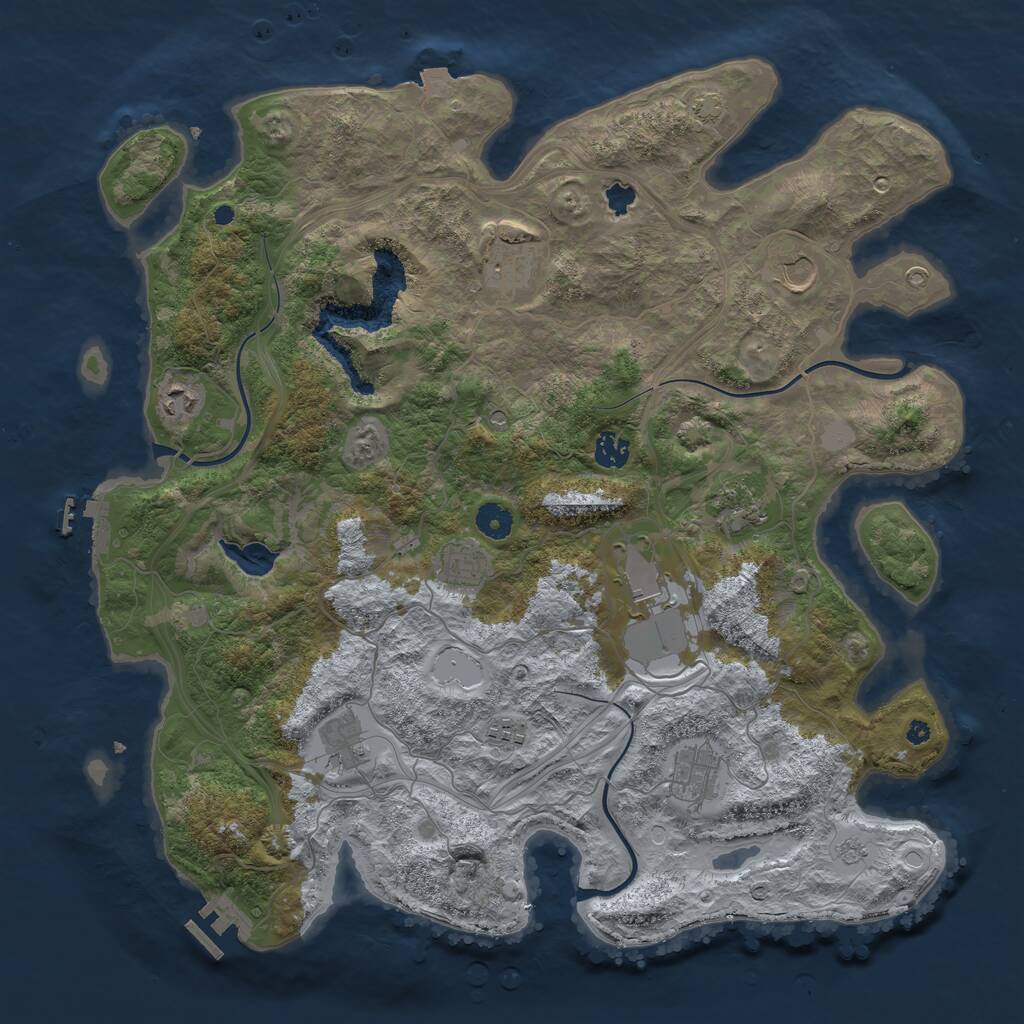 Rust Map: Procedural Map, Size: 4250, Seed: 653332, 16 Monuments