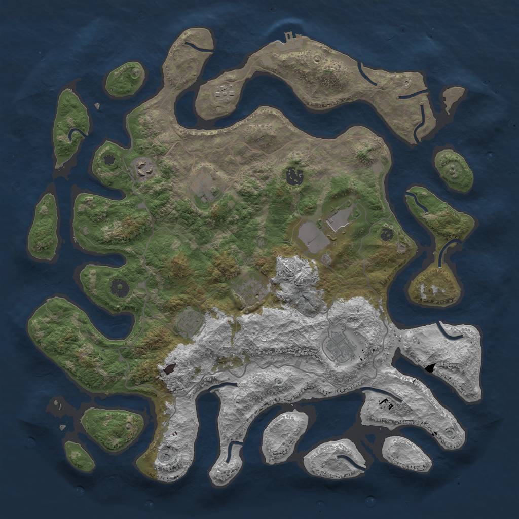 Rust Map: Procedural Map, Size: 4250, Seed: 27567, 12 Monuments