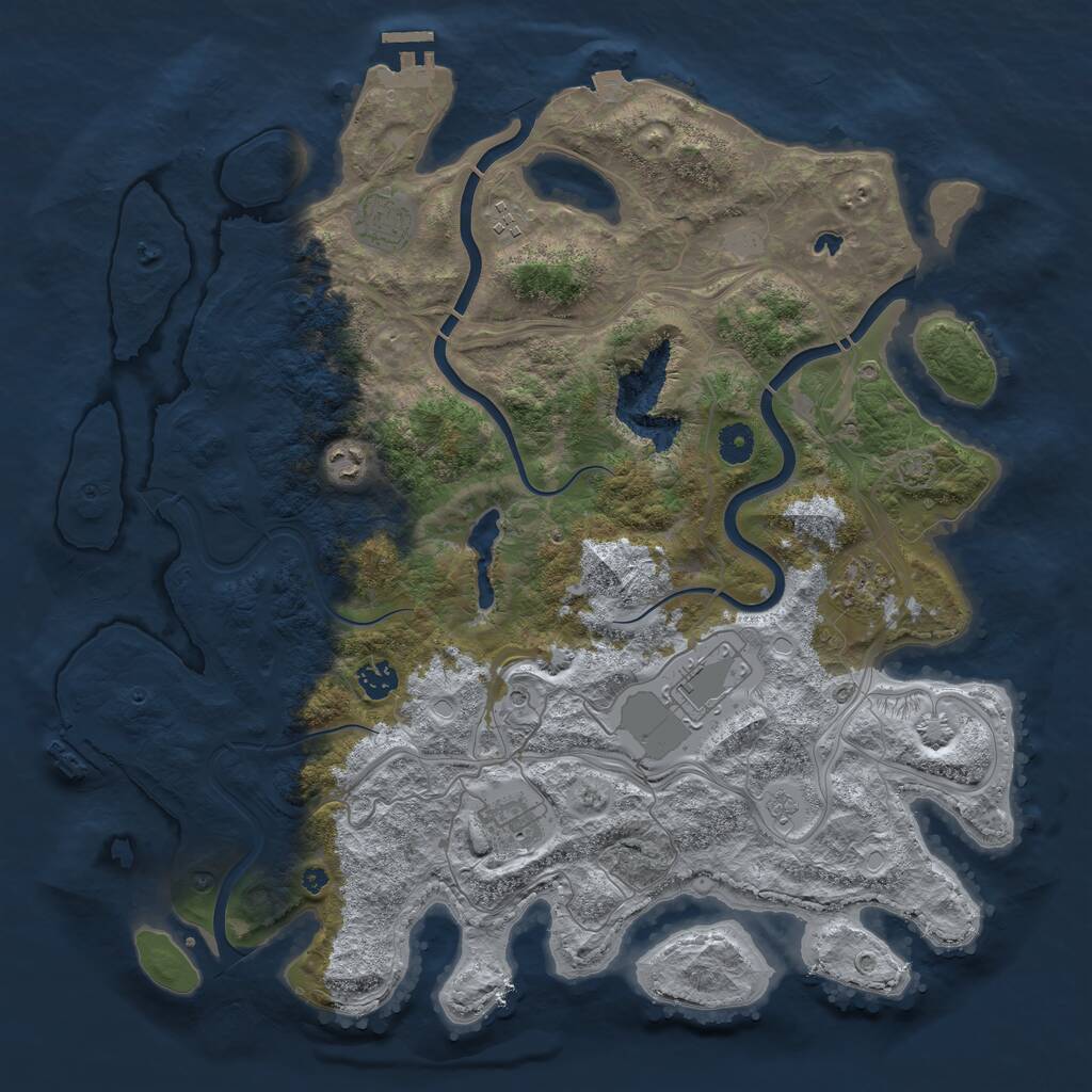 Rust Map: Procedural Map, Size: 4250, Seed: 27567, 13 Monuments