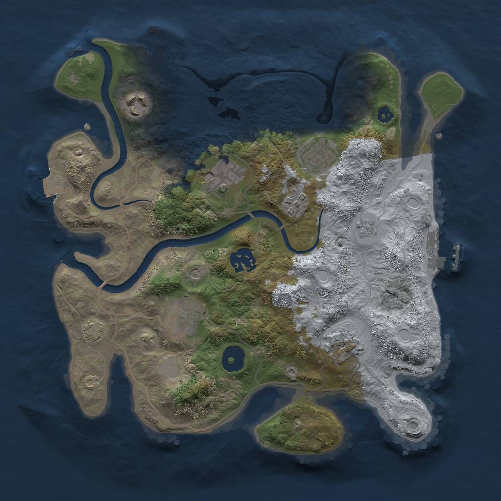 Rust Map: Procedural Map, Size: 3000, Seed: 715279, 13 Monuments