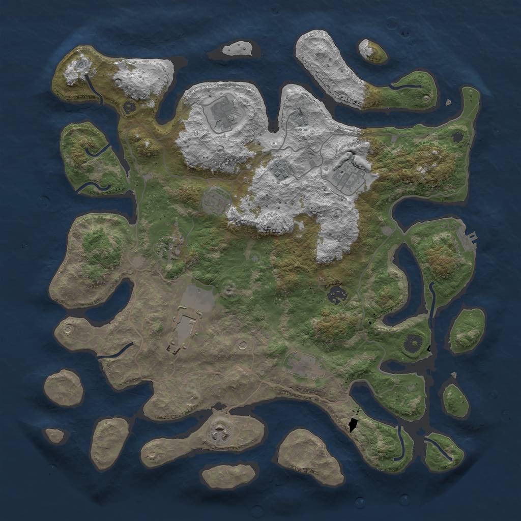 Rust Map: Procedural Map, Size: 4250, Seed: 851811, 13 Monuments