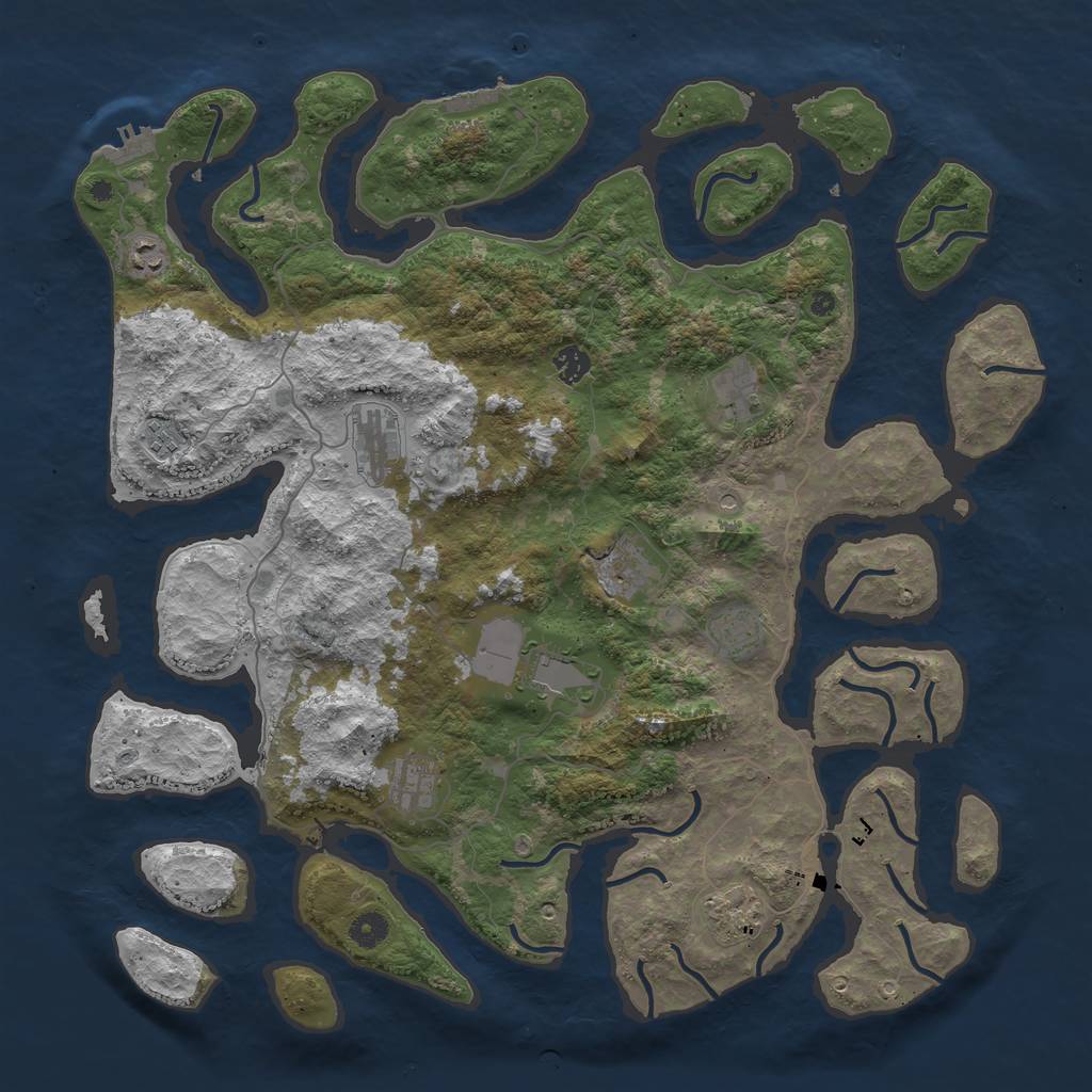 Rust Map: Procedural Map, Size: 4500, Seed: 8462641, 15 Monuments