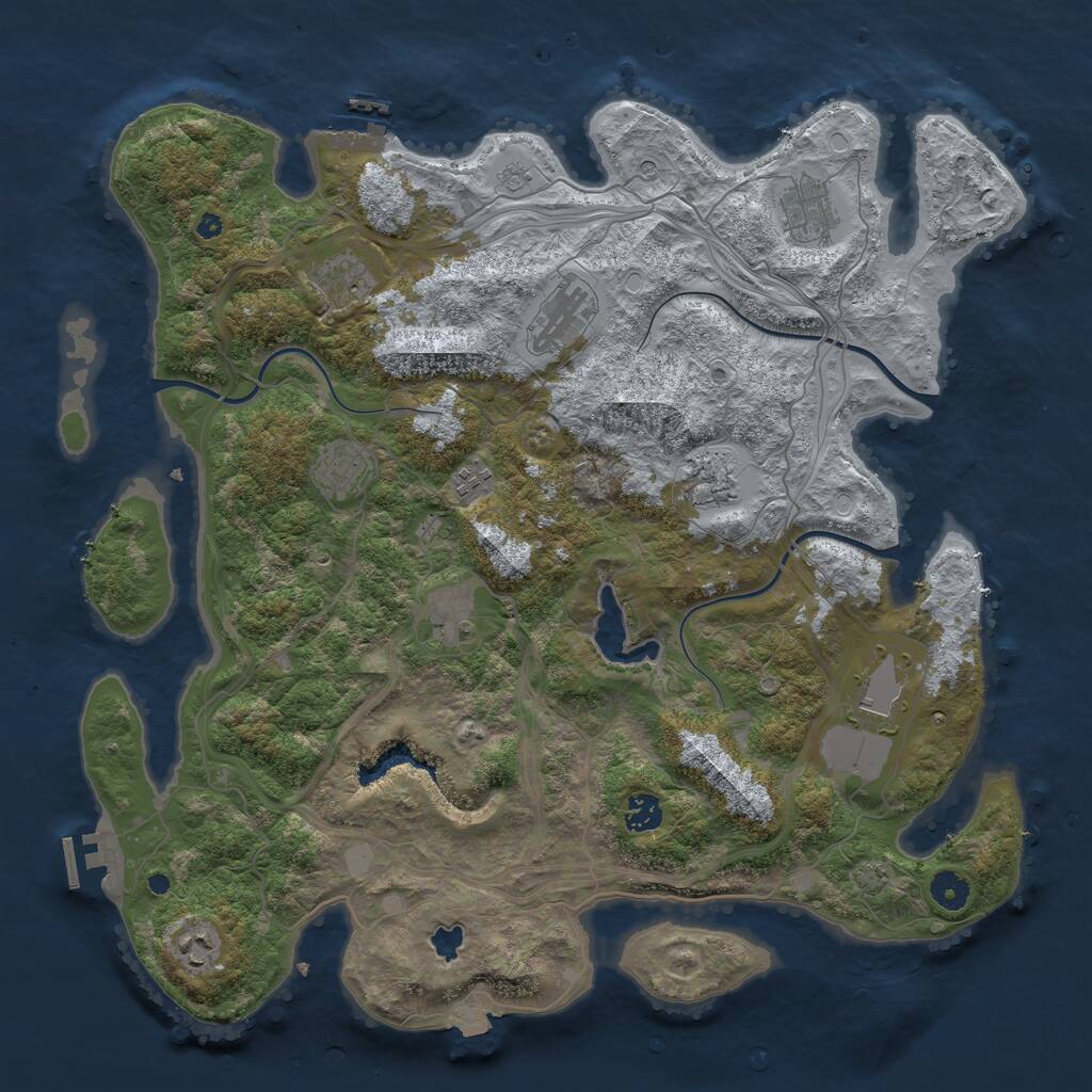 Rust Map: Procedural Map, Size: 4250, Seed: 168627, 16 Monuments