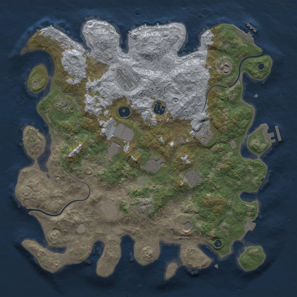 Rust Map: Procedural Map, Size: 3950, Seed: 192083, 16 Monuments