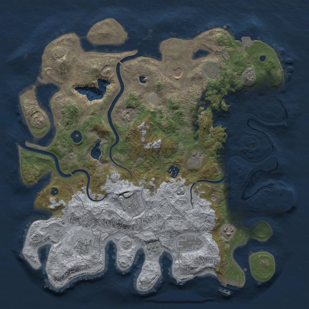 Rust Map: Procedural Map, Size: 4000, Seed: 26375963, 15 Monuments