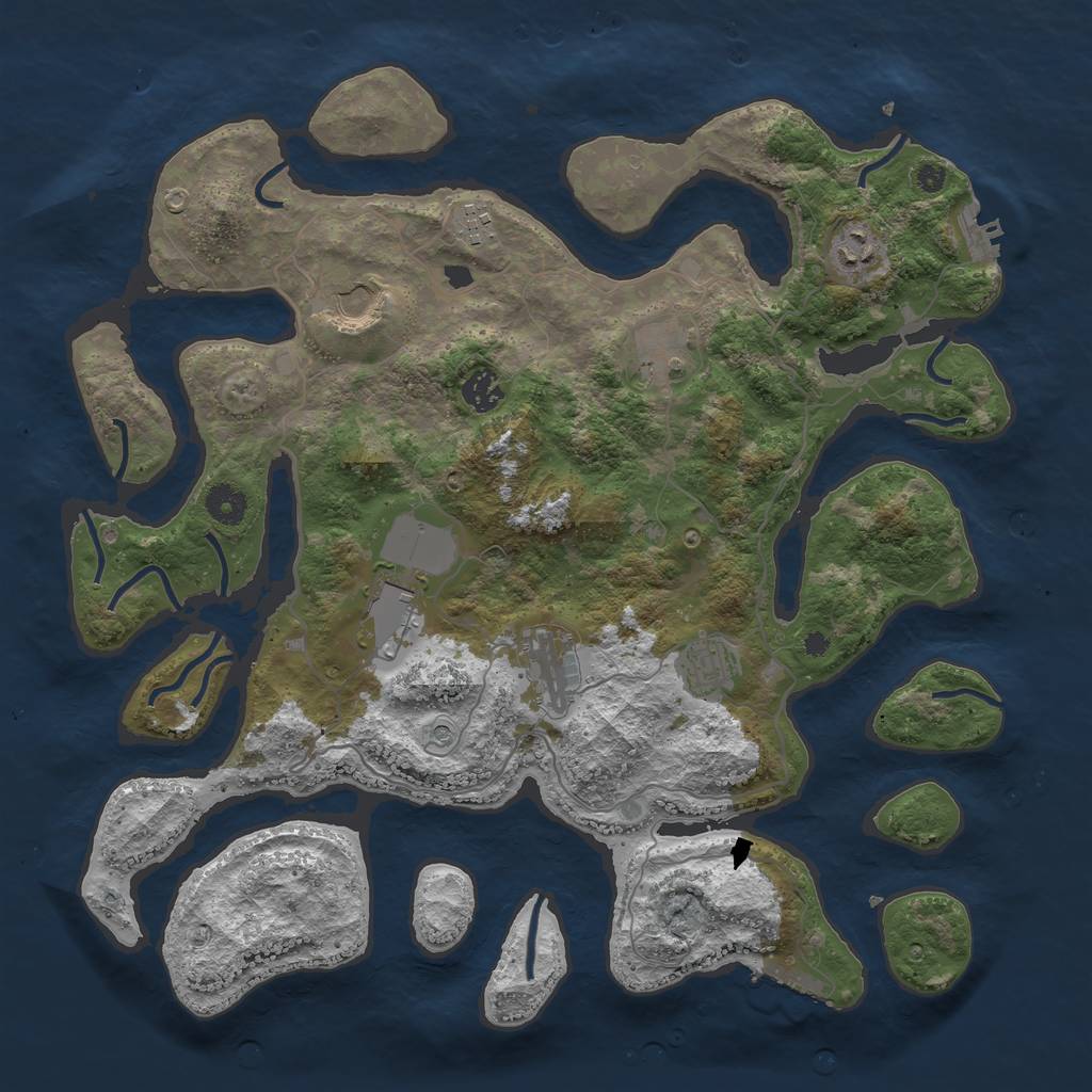 Rust Map: Procedural Map, Size: 4000, Seed: 26375963, 13 Monuments