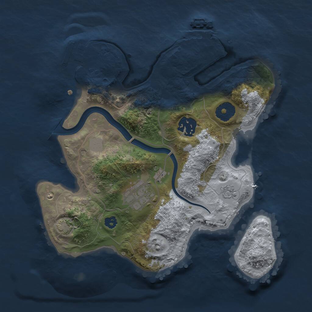 Rust Map: Procedural Map, Size: 2500, Seed: 6483, 7 Monuments