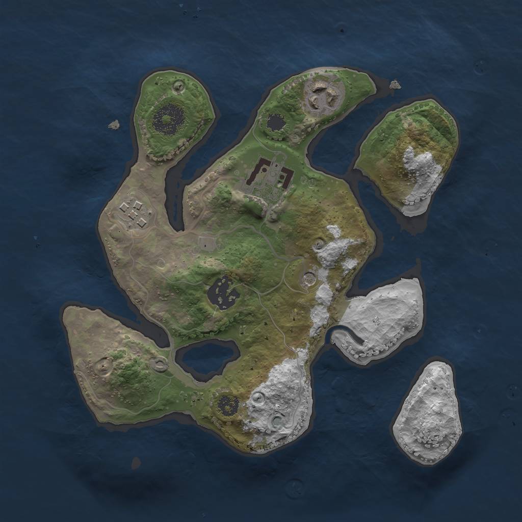 Rust Map: Procedural Map, Size: 2500, Seed: 6483, 7 Monuments