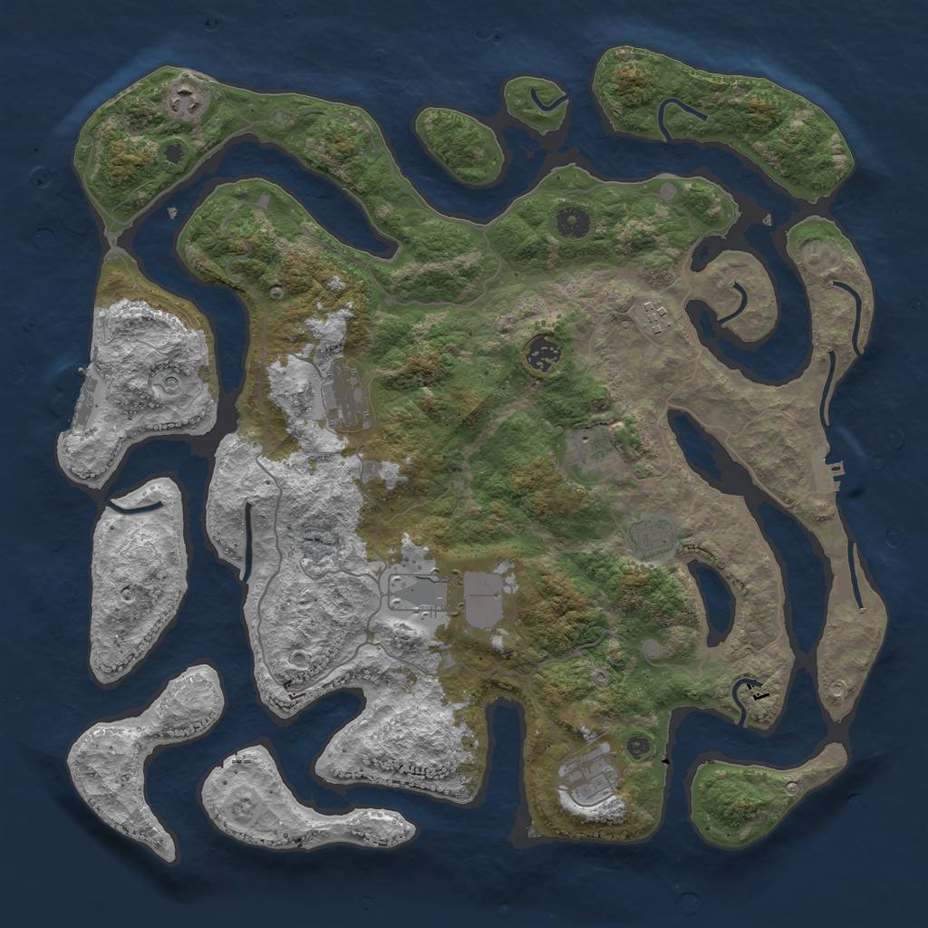 Rust Map: Procedural Map, Size: 4250, Seed: 24505, 13 Monuments