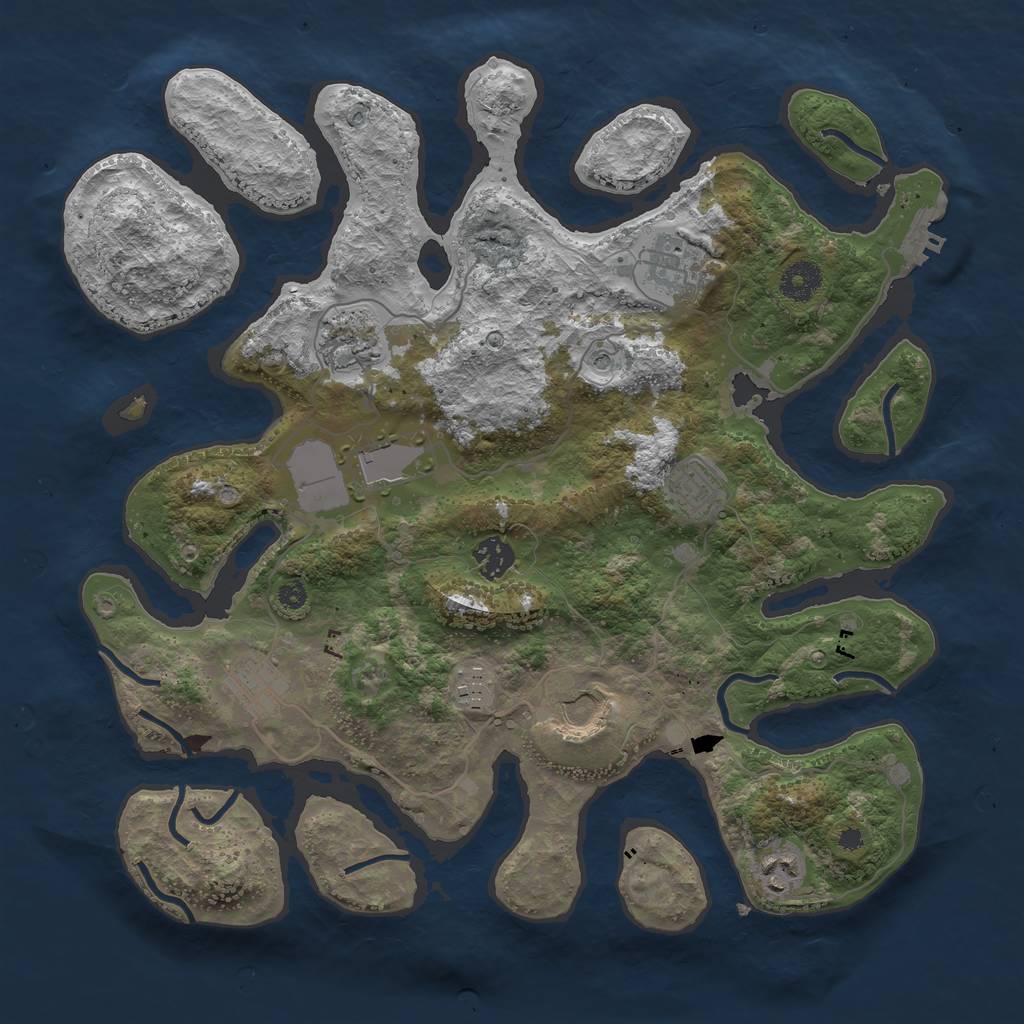 Rust Map: Procedural Map, Size: 3750, Seed: 7834, 13 Monuments