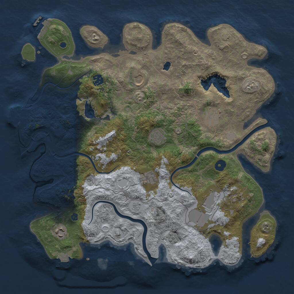 Rust Map: Procedural Map, Size: 4000, Seed: 13364855, 15 Monuments
