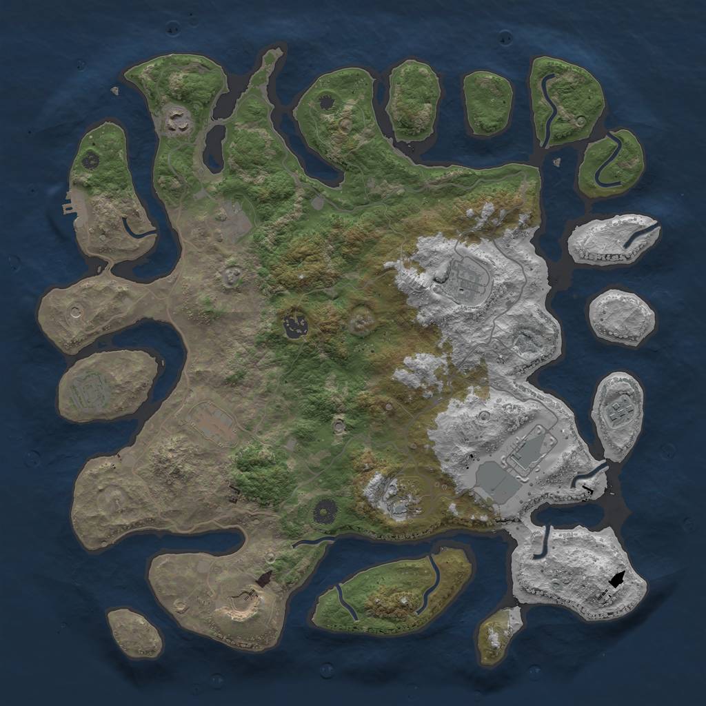 Rust Map: Procedural Map, Size: 4250, Seed: 654811, 14 Monuments