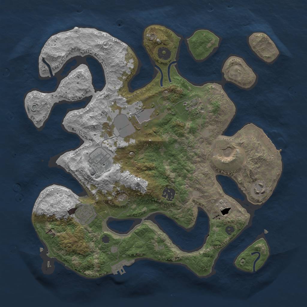 Rust Map: Procedural Map, Size: 3500, Seed: 5746541, 13 Monuments