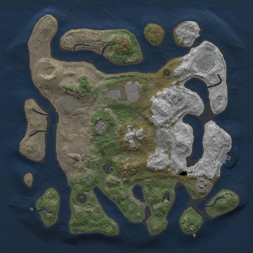 Rust Map: Procedural Map, Size: 3600, Seed: 1748781386, 13 Monuments