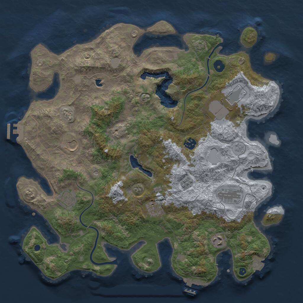 Rust Map: Procedural Map, Size: 4000, Seed: 106879548, 14 Monuments