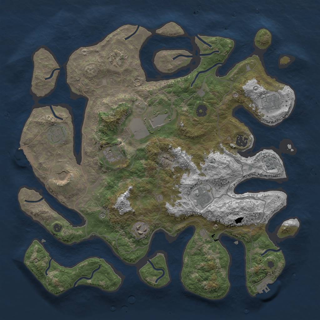 Rust Map: Procedural Map, Size: 4000, Seed: 106879548, 15 Monuments