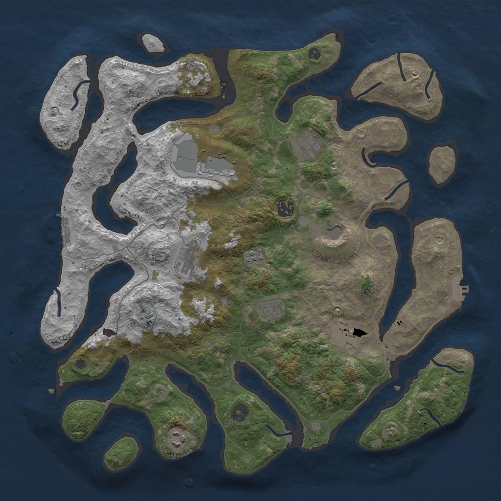 Rust Map: Procedural Map, Size: 4250, Seed: 975691, 14 Monuments