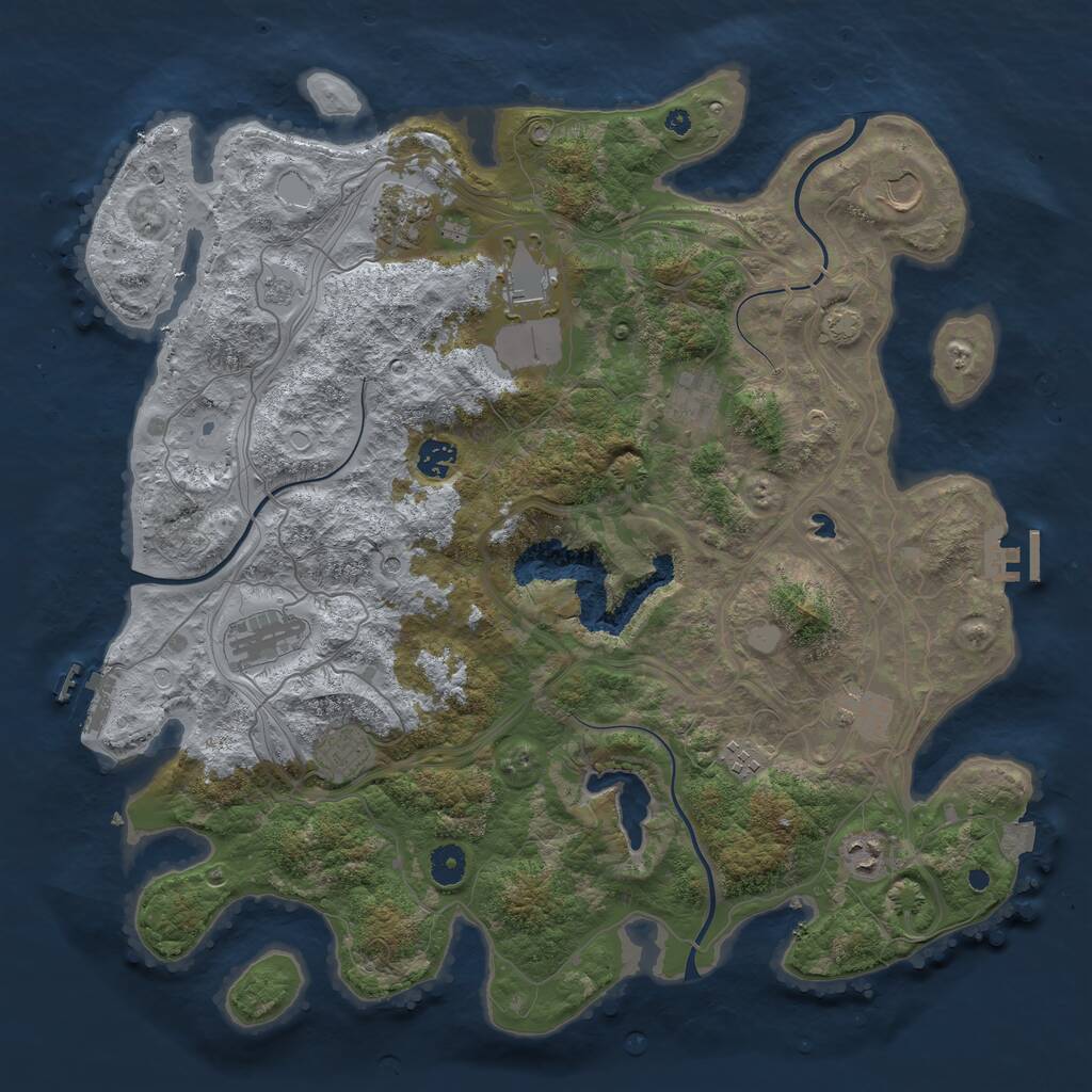 Rust Map: Procedural Map, Size: 4250, Seed: 975691, 16 Monuments
