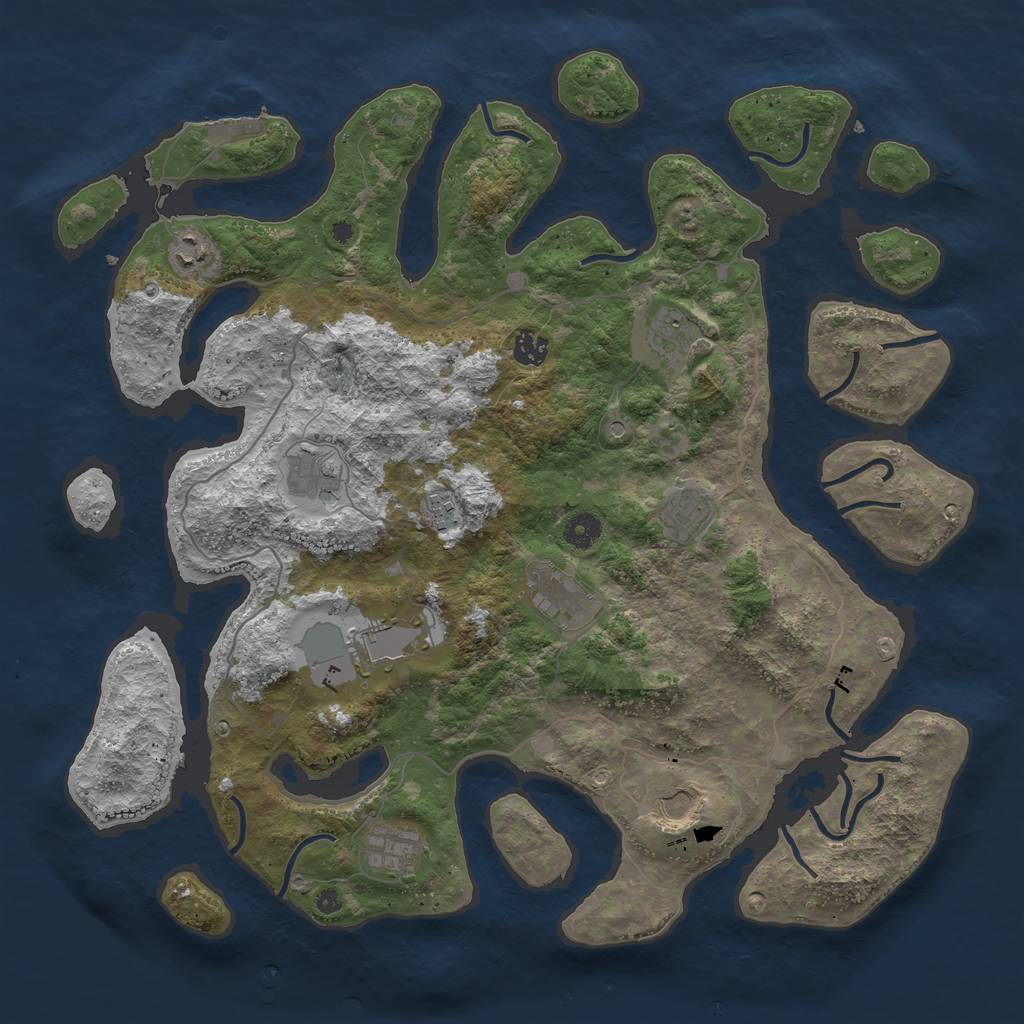 Rust Map: Procedural Map, Size: 4250, Seed: 242228, 14 Monuments