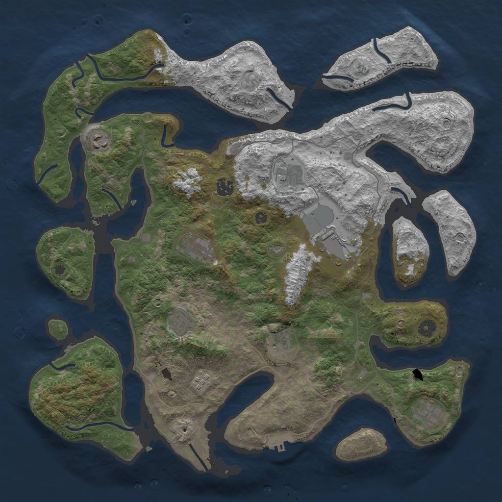 Rust Map: Procedural Map, Size: 4250, Seed: 682636, 13 Monuments