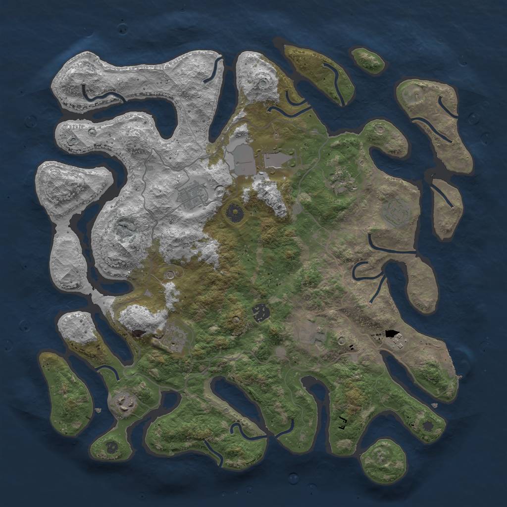 Rust Map: Procedural Map, Size: 4250, Seed: 512542, 13 Monuments