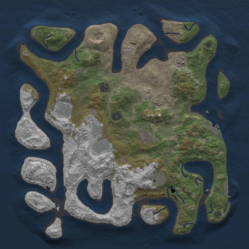 Rust Map: Procedural Map, Size: 4000, Seed: 836429599, 13 Monuments