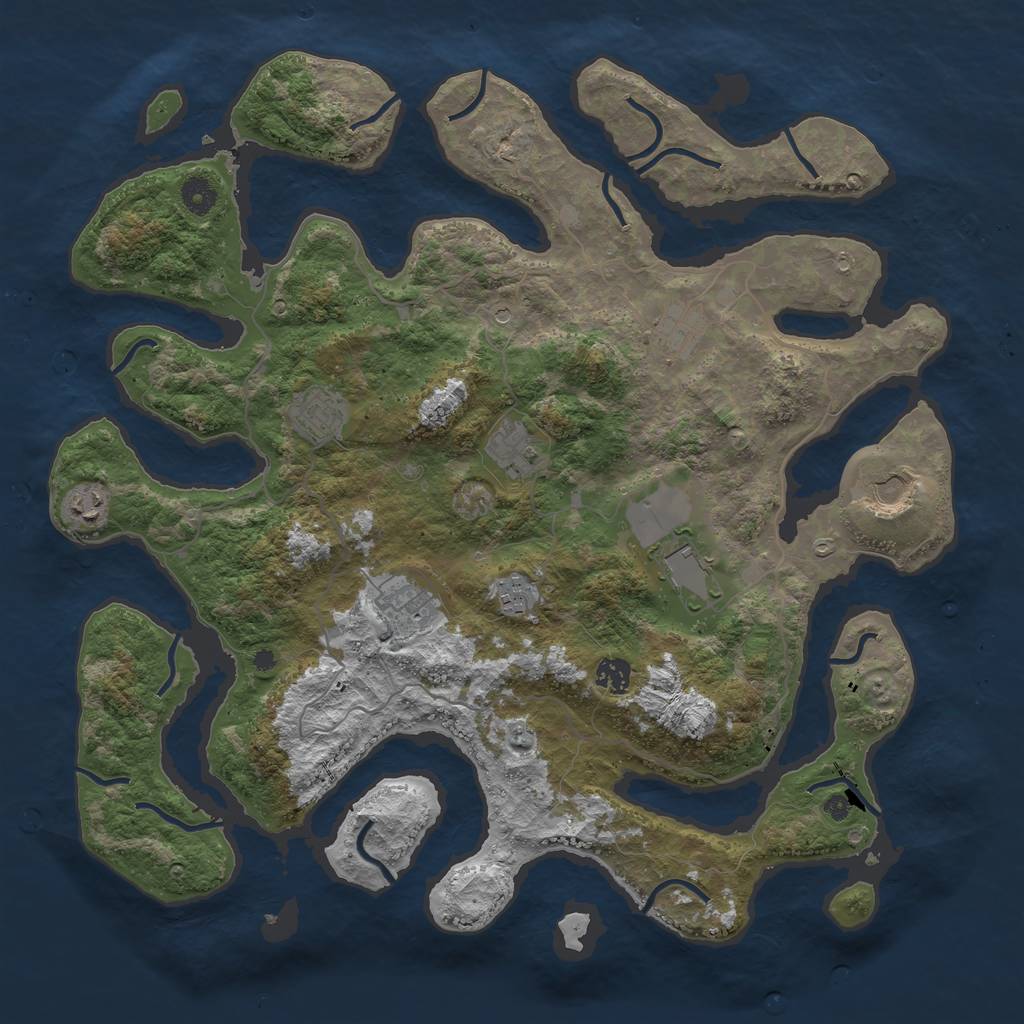 Rust Map: Procedural Map, Size: 4250, Seed: 571845, 12 Monuments