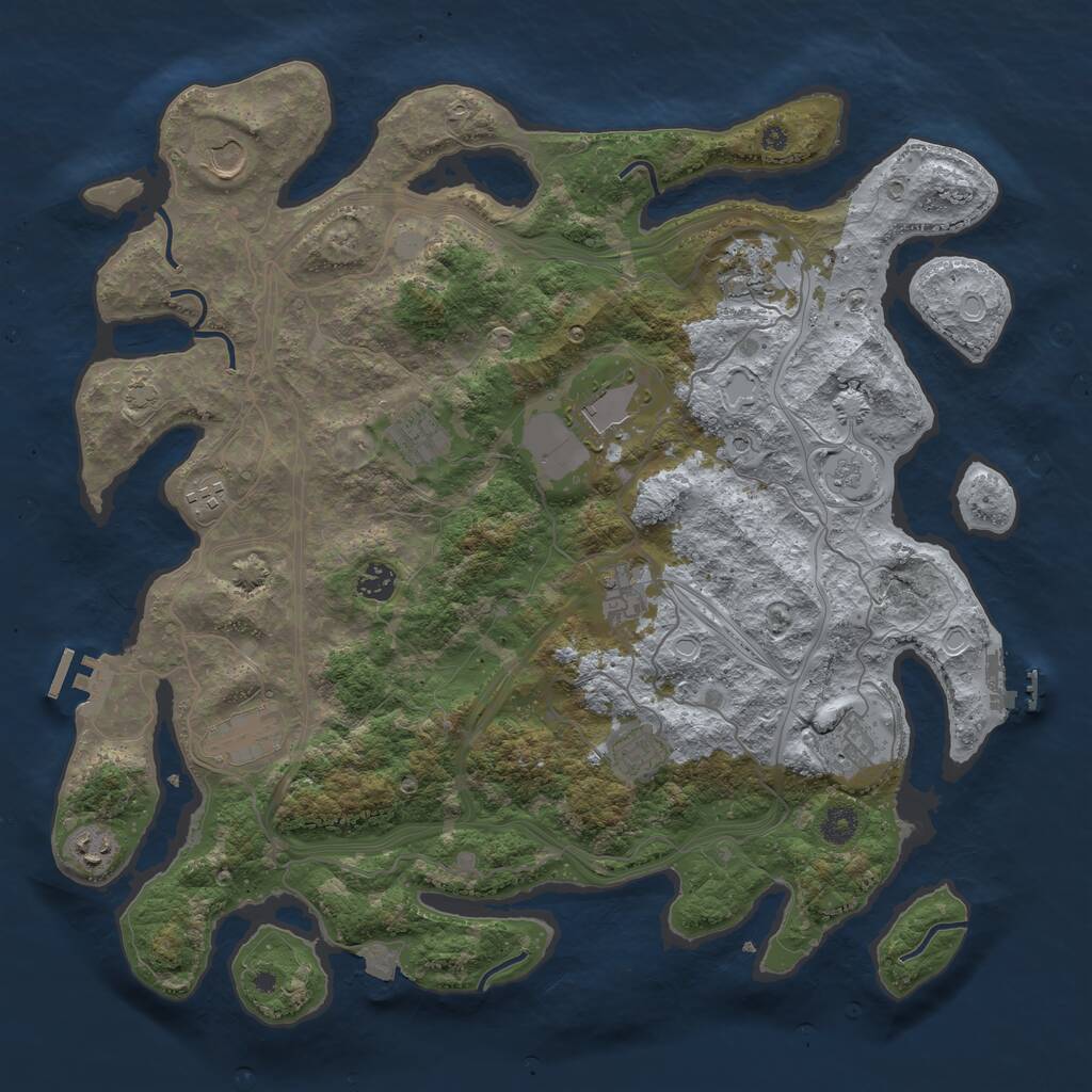 Rust Map: Procedural Map, Size: 4250, Seed: 501639, 17 Monuments