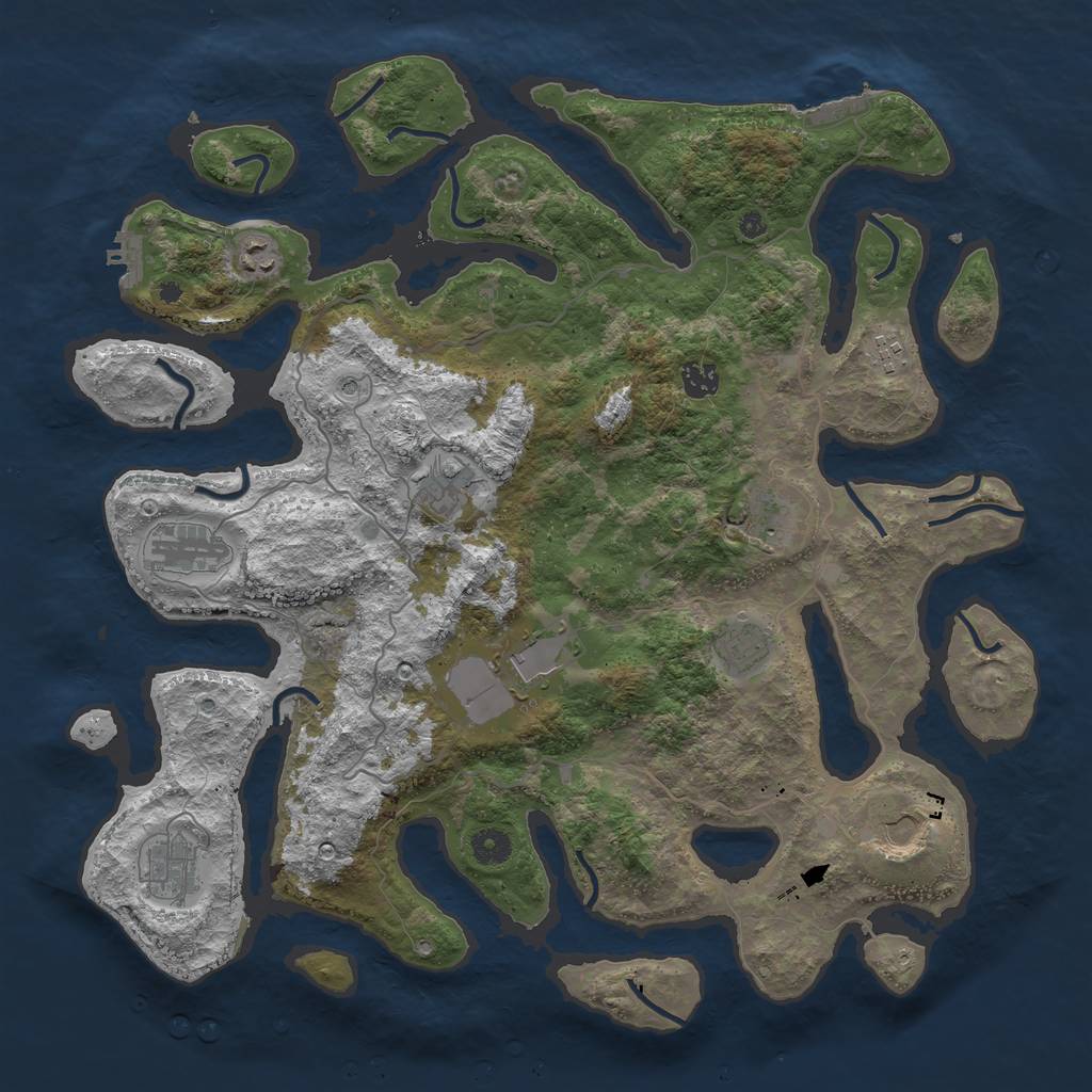 Rust Map: Procedural Map, Size: 4250, Seed: 252600, 15 Monuments