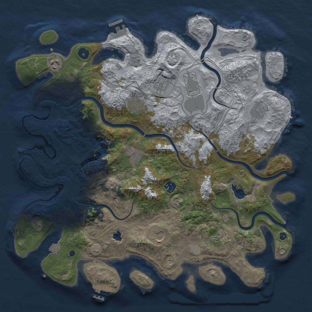 Rust Map: Procedural Map, Size: 4250, Seed: 610053, 16 Monuments