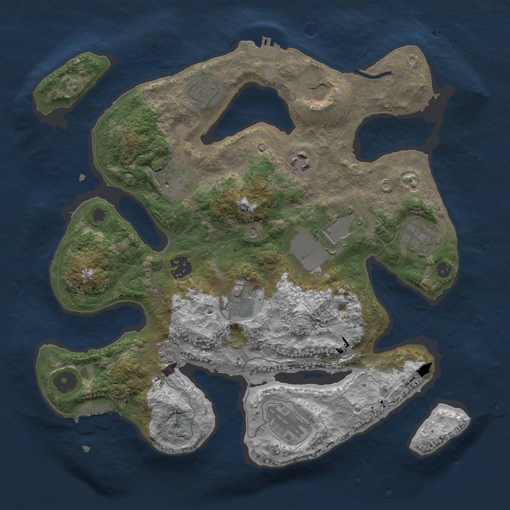 Rust Map: Procedural Map, Size: 3500, Seed: 2094872948, 15 Monuments