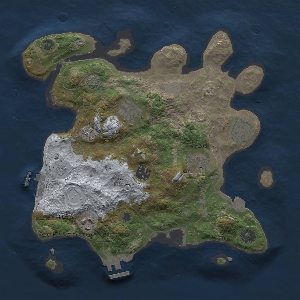 Rust Map: Procedural Map, Size: 3000, Seed: 2422739, 11 Monuments