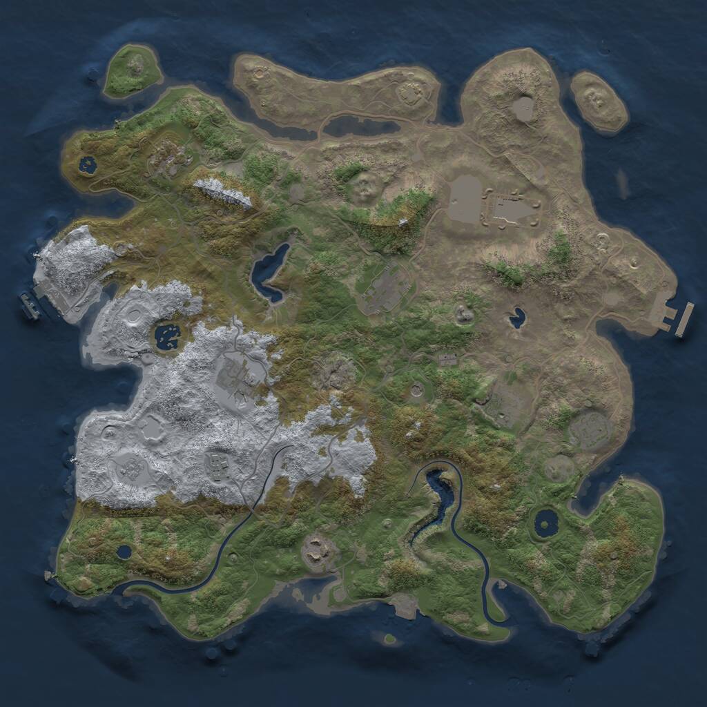 Rust Map: Procedural Map, Size: 4000, Seed: 2422739, 15 Monuments