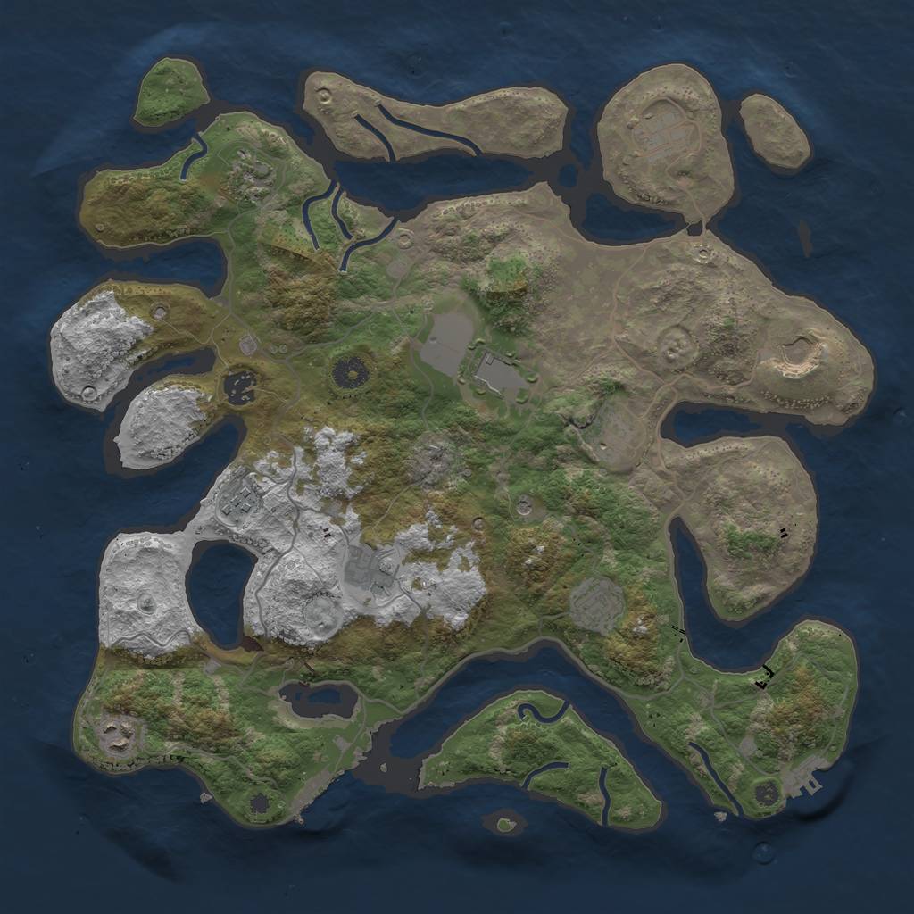 Rust Map: Procedural Map, Size: 4000, Seed: 2422739, 15 Monuments